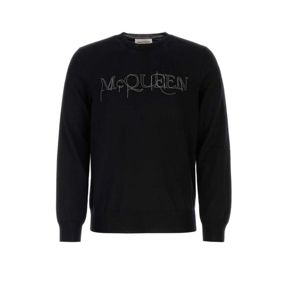 Alexander Mcqueen Men Black Wool Sweater